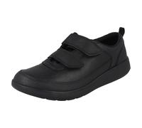 Clarks Scarpe Scolastiche Bambino Scape Flare Y In Pelle Nere Hook & Loop