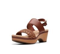 Clarks Seannah Step, Sandali con Zeppa Donna, Pelle Marrone Chiaro, 41 EU Larga