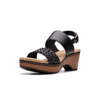Clarks Seannah Step, Sandali con Zeppa Donna, Pelle Nera, 43 EU