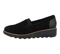 Clarks Sharon Dolly, Mocassini Donna, Nero Black Suede W Dark Tan Welt, 39 EU