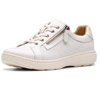 Clarks Sneaker Caroline Rio Donna, Pelle bianca, 10 Wide