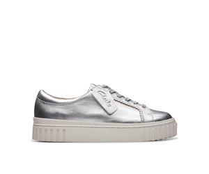 Clarks Sneaker Mayhill Walk da Donna, Argento Metallizzato, 36 EU