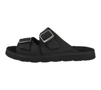 Clarks Solsbury Strap, Sandali a Ciabatta Uomo, Black Leather, 46 EU