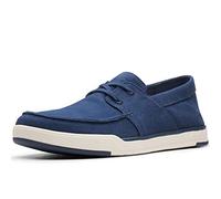 Clarks Step Isle Base, Scarpe da Ginnastica Basse Uomo, Blu (Navy Canvas Navy Canvas), 44 EU
