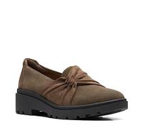 Clarks Stile Calla, Mocassino Basso Donna, Dark Olive Suede, 41 EU
