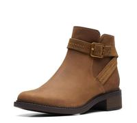 Clarks Stivaletti da Donna con Cinturino Maye, Pelle Marroncino Scuro, 38.5 EU