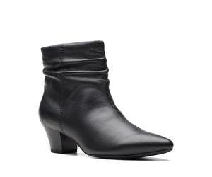 Clarks Teresa Skip Stivaletti da donna, in pelle nera, taglia 40 M