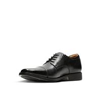 Clarks Tilden Cap, Scarpe con lacci Uomo, Black Black Leather 003, 39.5 EU