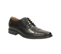 Clarks Tilden Cap, Scarpe con lacci Uomo, Nero Black Leather 097, 49.5 EU