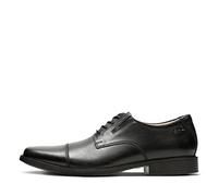 Clarks Tilden Cap, Scarpe con lacci Uomo, Nero Black Leather, 42 EU Larga