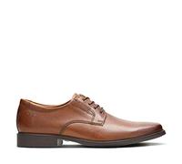 Clarks Tilden Plain, Scarpe con lacci Uomo, Dark Tan Lea 350, 42 EU
