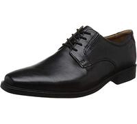 Clarks Tilden Plain, Scarpe con Lacci Uomo, Black Leather 508, 47 EU