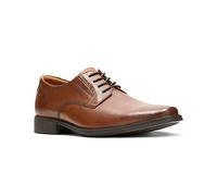 Clarks Tilden Plain, Scarpe con lacci Uomo, Dark Tan Lea 350, 39.5 EU