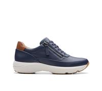 Clarks Tivoli Zip, Scarpe da Ginnastica Donna, Pelle Blu Navy, 42 EU