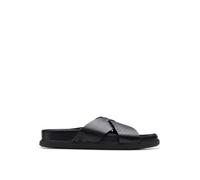 Clarks Torford Cross, Sandali a Ciabatta Uomo, Black Leather, 42.5 EU