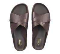 Clarks Torford Cross, Sandali a Ciabatta Uomo, Brown Leather, 44.5 EU