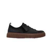 Clarks Torhill Lace - Sneaker da uomo in pelle grezza nera, Nero , 41 EU