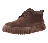 Clarks Torhill LaceHi Dark Brown Nub Scarponcini Modello Ingegnere per Uomo in Pelle Testa di Moro