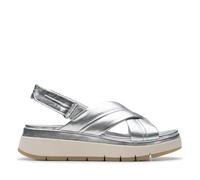 Clarks Tuscan Cross - Sandali Da donna, Silver Leather,