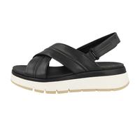 Clarks Tuscan Cross Sandali Donna Infradito Plateau In Pelle Nera Cinturini