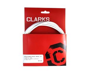 Clarks Universal S/S Front and Rear Brake Cable Kit W/ P2 White Outer Casing