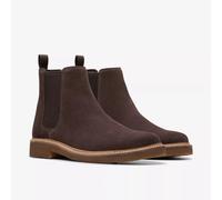 Clarks Uomo Clarkdale Facile Marrone Scuro Camoscio Chelsea Stivali Cuscino UK