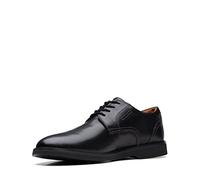 Clarks Uomo Malwood Lace Oxford, Pelle Nera, 41 EU