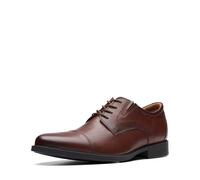 Clarks Whiddon cap, Oxford Uomo, Pelle di Mogano, 42.5 EU