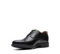 Clarks Whiddon Plain, Scarpe Stringate Derby Uomo, Black Leather 2, 40 EU Larga
