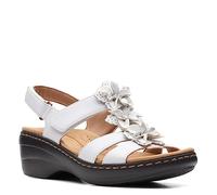 Clarks Sandalo Merliah Sheryl da donna con tacco, Combinazione di pelle sintetica bianca, 9 Wide