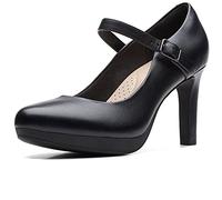 Clarks Ambyr Shine, Pompa Donna, Pelle Nera, 37 EU