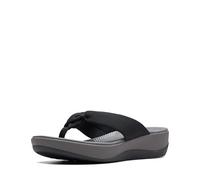 CLARKS Women's Arla Glison Flip-Flop, Black Fabric, 10 Medium US