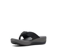 CLARKS Women's Arla Glison Flip-Flop, Black Fabric, 7 Medium US
