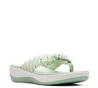 Clarks Women's Arla Glison Flip-Flop, Pale Green Textile, 12