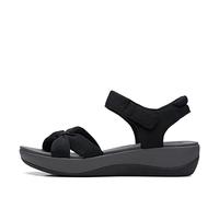 Clarks Women's Arla Shore Flat Sandal, Tessuto nero., 5 UK Wide