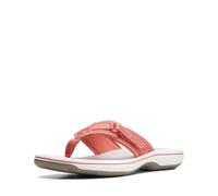 Clarks Women's Breeze Sea Flip-Flop, Bright Coral Synthetic, 5M