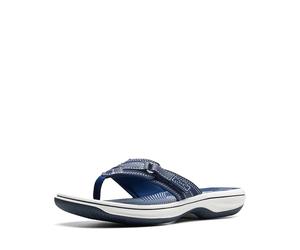 Clarks Women's Breeze Sea Flip Flop, New Navy Synthetic, 12 B(M) US