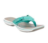 Clarks Women's Breeze Sea Flip Flop, New Turquoise Synthetic, 10 B(M) US