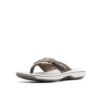 Clarks Women's Breeze Sea Flip-Flop, Pewter Synthetic, 39 EU