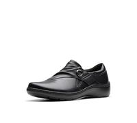 Clarks Women's Cora Aubrie Loafer, Black Leather, 8.5 Wide