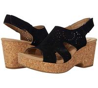 Clarks womens Giselle Bay Wedge Sandal, Black Suede, 8.5 US