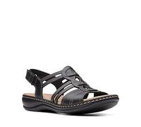 Clarks Women's Leisa Janna Sandal, Black Leather, 80 W US