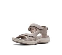 Clarks Women's Mira Bay Flat Sandal, Stone Textile, 6 UK