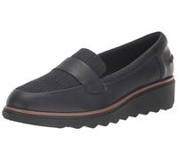 Clarks Women's Sharon Gracie Loafer, Navy Combi Leather, 8