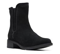 Clarks Zip Maye, Stivali a metà Polpaccio Donna, Camoscio Nero, 38 EU
