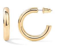 Claro Clivo Anelli aperti leggeri e spessi color oro 14 carati | Orecchini a cerchio da donna in oro | 1 paio o 2 paia, 30MM Diameter, Oro giallo, Nessuna pietra preziosa