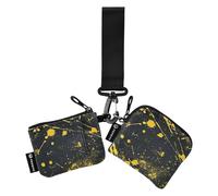Clash Of Yellow and Black - Portafoglio da donna sottile e portatile, con cerniera, con tasca con cerniera, confezione da 2, colore: giallo e nero, taglia unica, casual, Scontro tra giallo e nero,