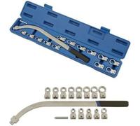 ClaShop Chiave per puleggia tendicinghia extra lunghe con adattatori intercambiabili set 15 pz Strumento Tenditore Ammortizzatore 12-19mm