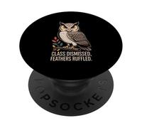 Class Dismissed Feathers - Gufo increspato PopSockets PopGrip Adesivo