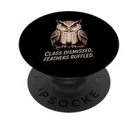 Class Dismissed Feathers - Gufo increspato PopSockets PopGrip Adesivo